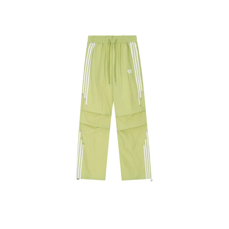 Side Stripe Splicing Wide Legged Casual Pants-10