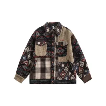 New Creative Sense Ethnic Style Stitching Color Casual Loose Denim Jacket