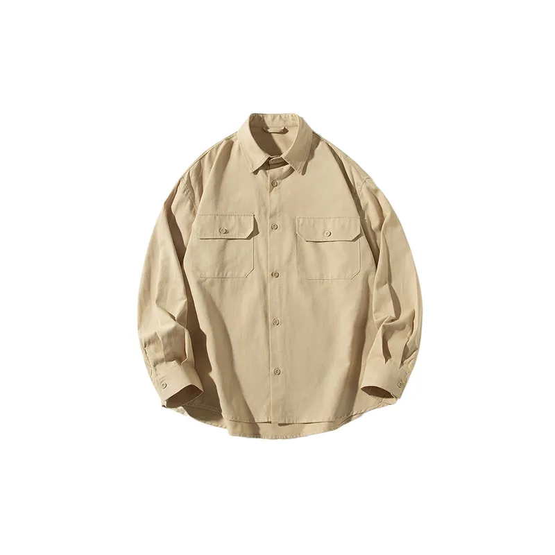 Casual Plain Long Sleeve Shirt-0
