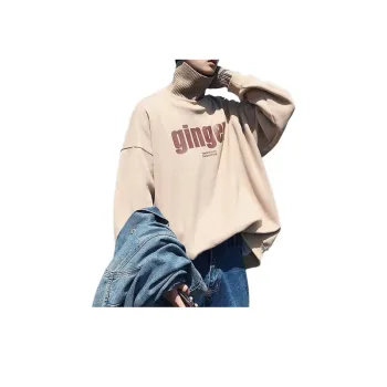 Fleece lined BF Top Fake Two piece Student Fashionable Loose Pullover Thickened High collar Hoodie