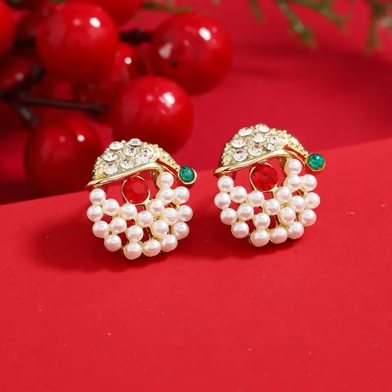 Simple Christmas Rhinestone Earring-3