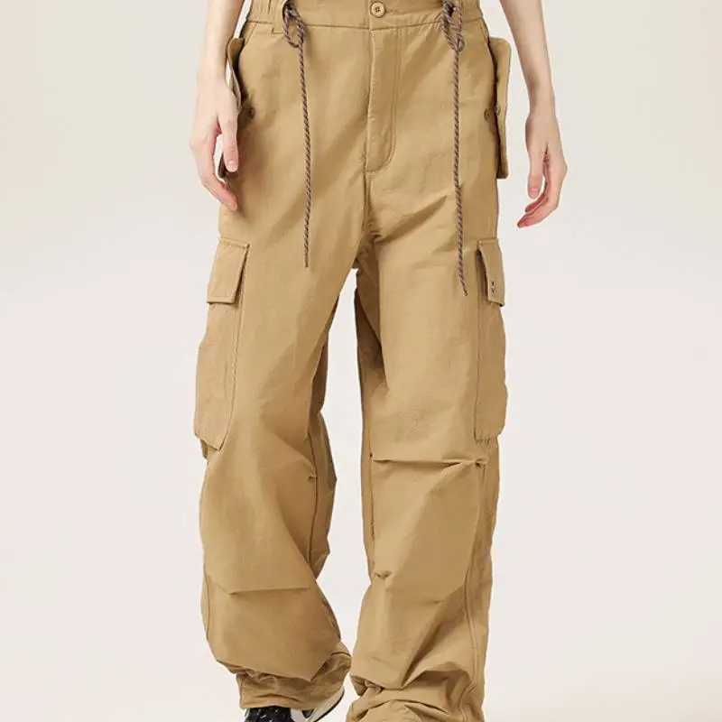 Casual Flare Leg Cotton Cargo Pants-4