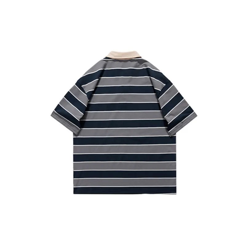 Retro Striped Cotton Polo-5