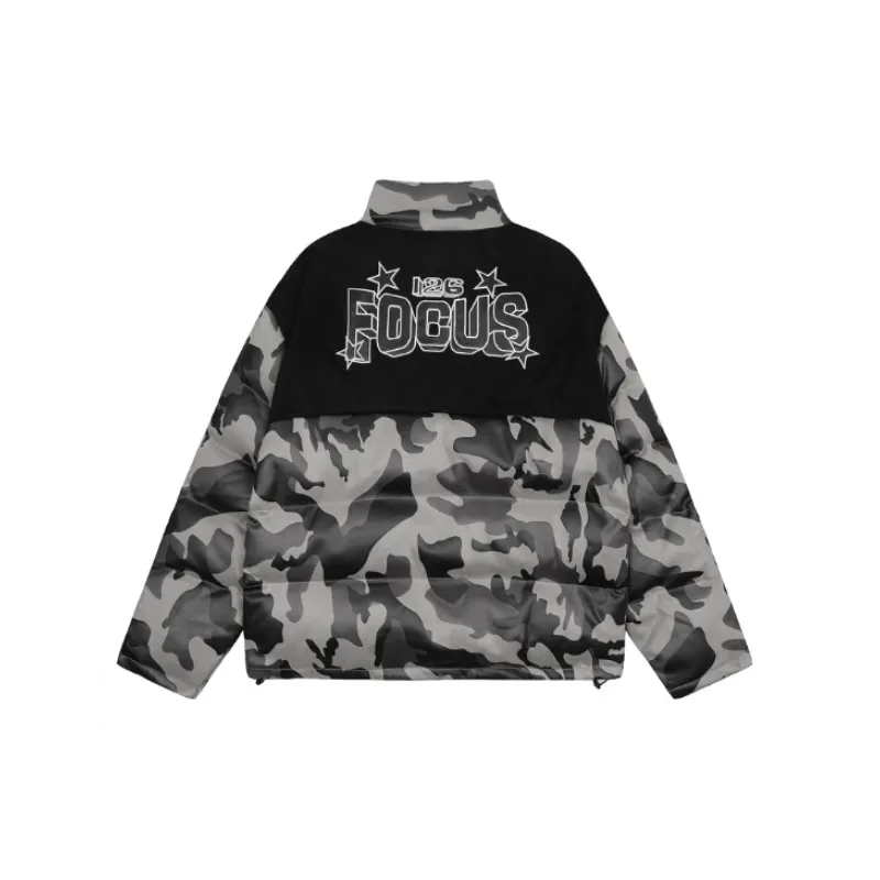 High Street Niche High grade Sense Loose Camouflage Oversize Trendy Brand Cotton padded Coat-3