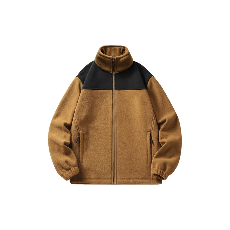Zipper Loose Polyester Velvet Jacket-0