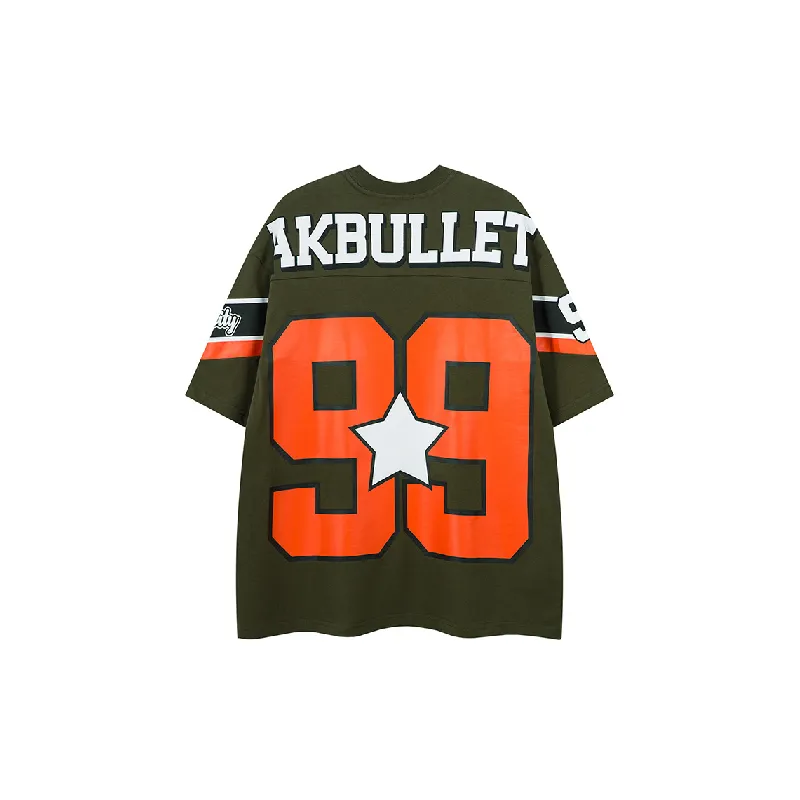 Casual Contrast Color Cotton T Shirt-1