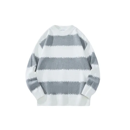 Crewneck Striped Ins Loose Lazy Style Pullover Sweatshirt