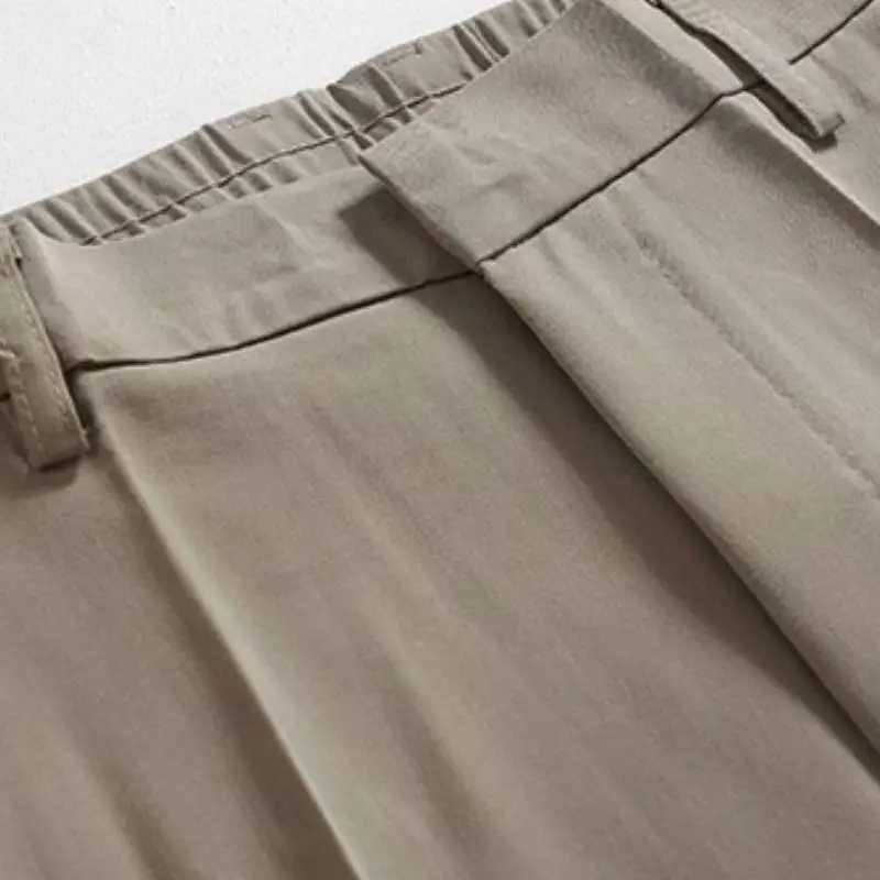 Trendy Loose Polyester Suit Trousers-7
