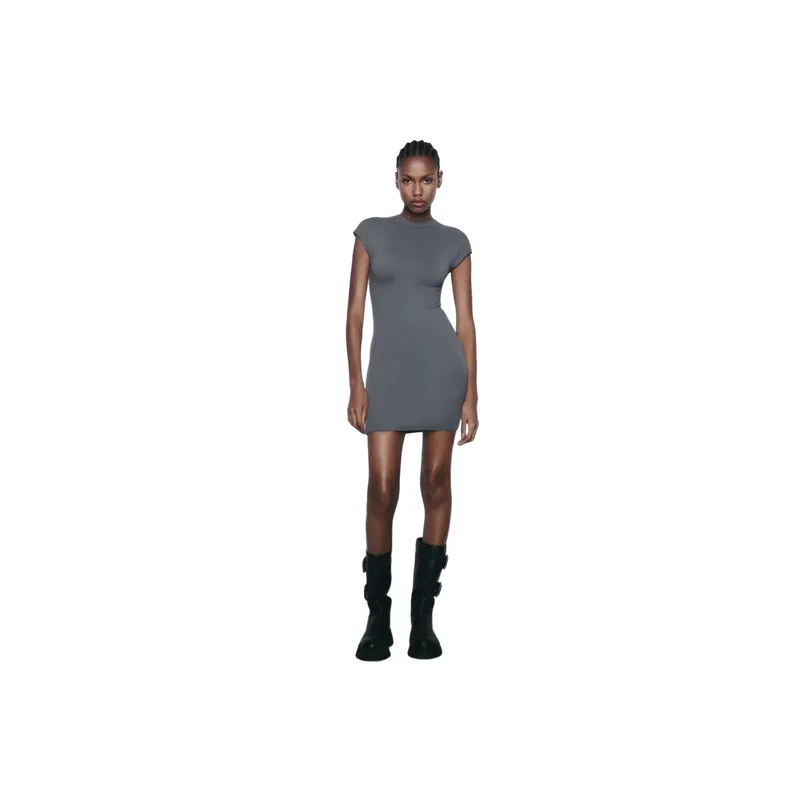 Casual Simple Cotton Dress Women-1