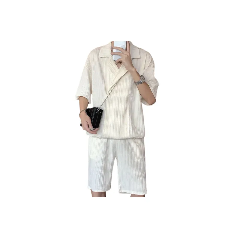 Short Sleeved Shirt And Casual Shorts Set-0