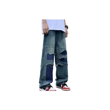 Niche Distressed Loose Straight Jeans