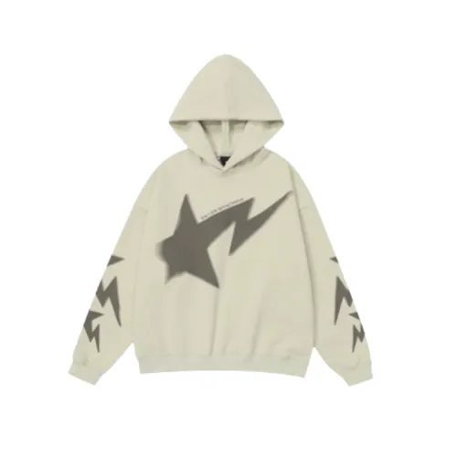 Retro Crack Printing Design Light Fleece Cotton Hoodie