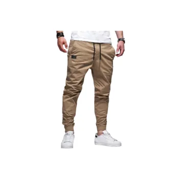 Sporty Loose Cotton Blended Fabric Casual Pants