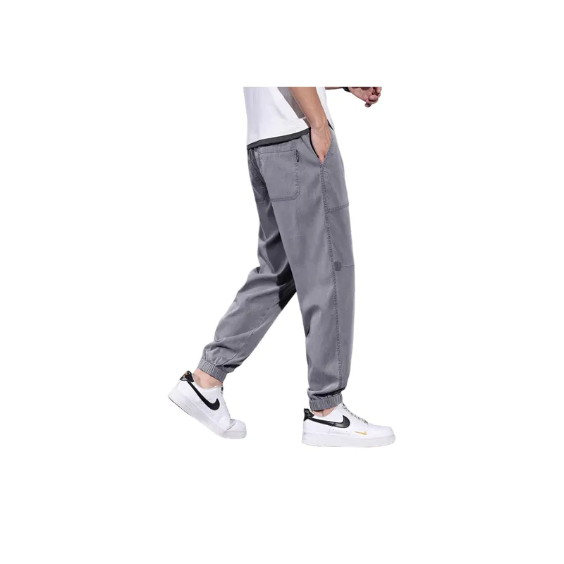 Elastic Waist Drawstring AComfortable Casual Cropped Pants-7