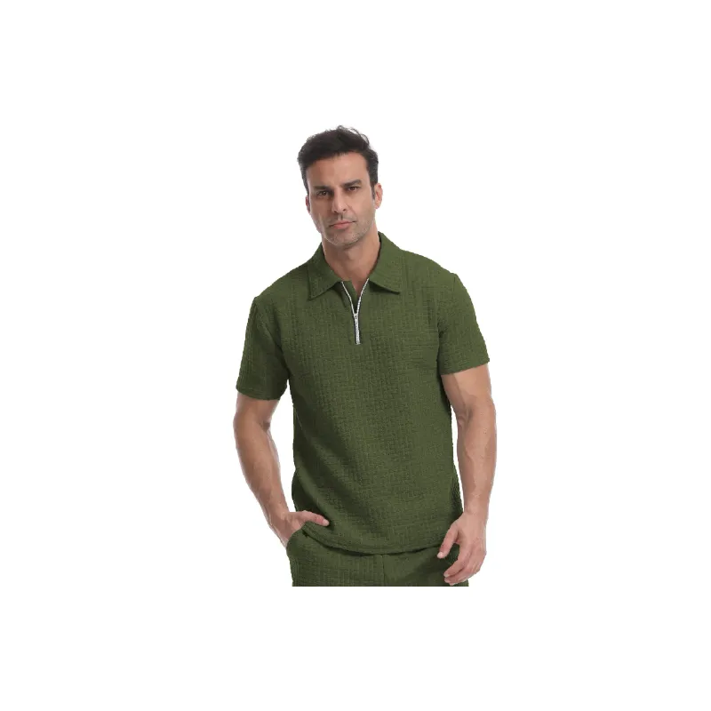 Sporty Plain Blended Synthetic Fabrics Polo Man-4