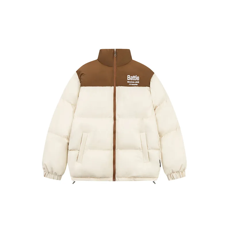 Basics Plain Blended Synthetic Fabrics Quilted Jacket-4