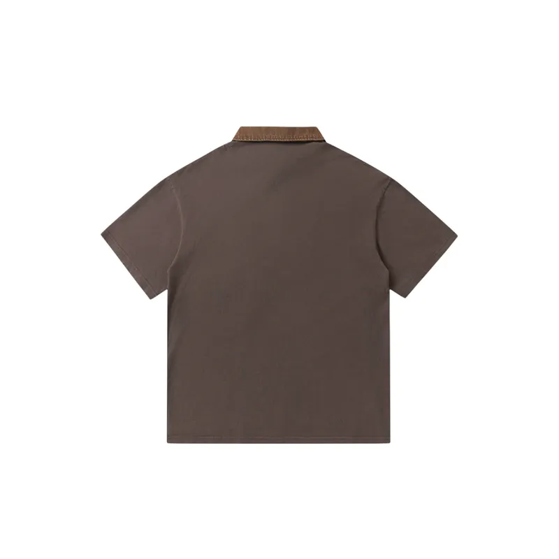 Lapel Short Sleeve T Shirt-1