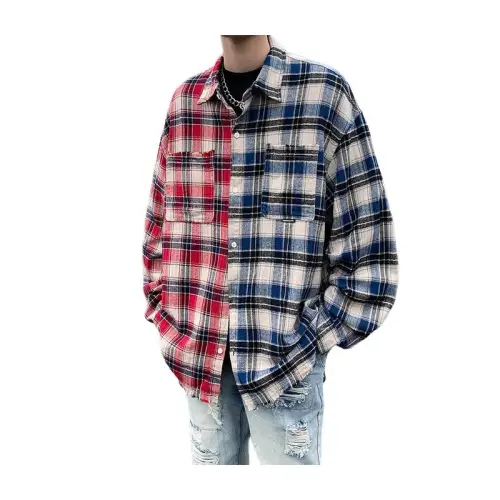 Color Matching Striped Long-Sleeved Casual Shirt - Versatile Loose Trendy Brand Jacket