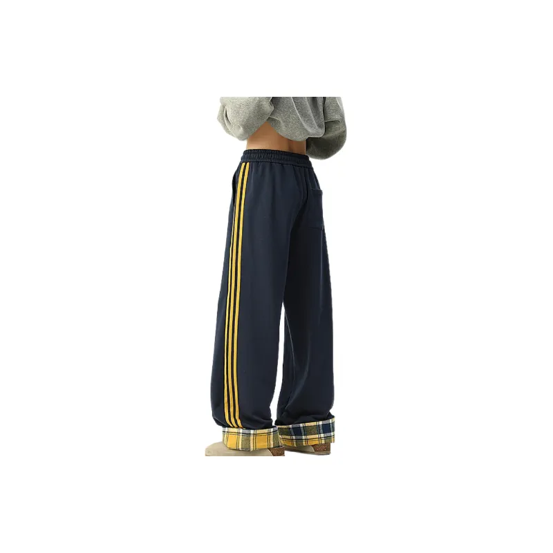 Simple Striped Cotton Casual Pants-3