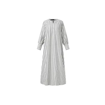 Simple Loose Cotton Linen Blend Dress Women
