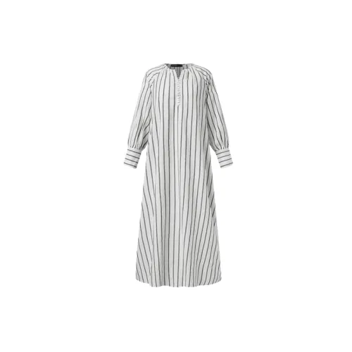 Simple Loose Cotton Linen Blend Dress Women