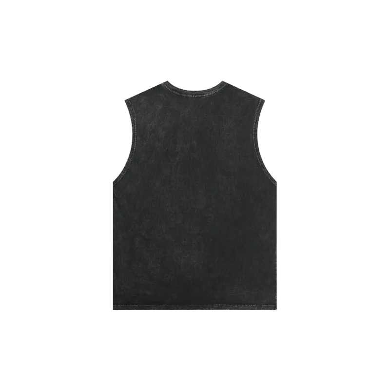Retro Loose Letter Sleeveless Vest-1