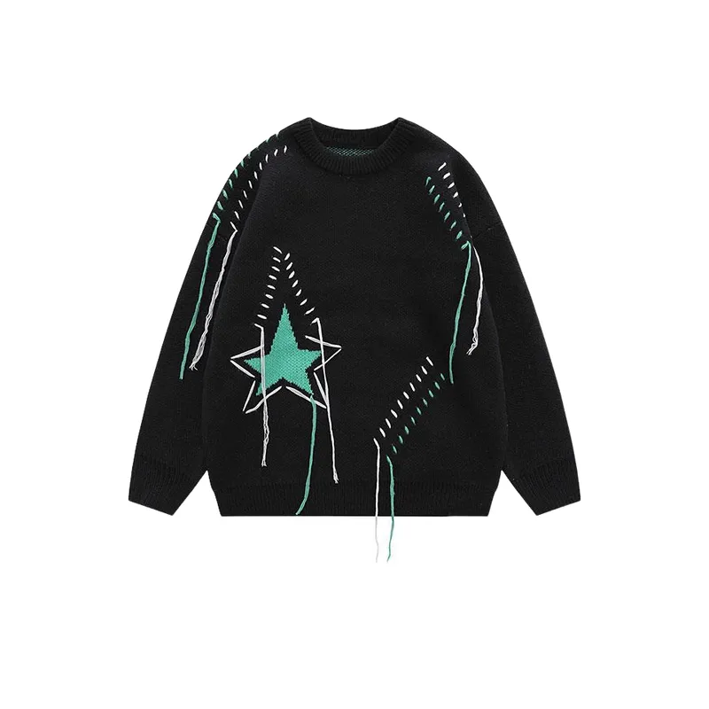 Tide Brand Star Tassel Pullover Street Casual Sweater-5