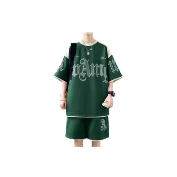 Trendy Fake Two Piece Shorts And T Shirt Casual Sports Set