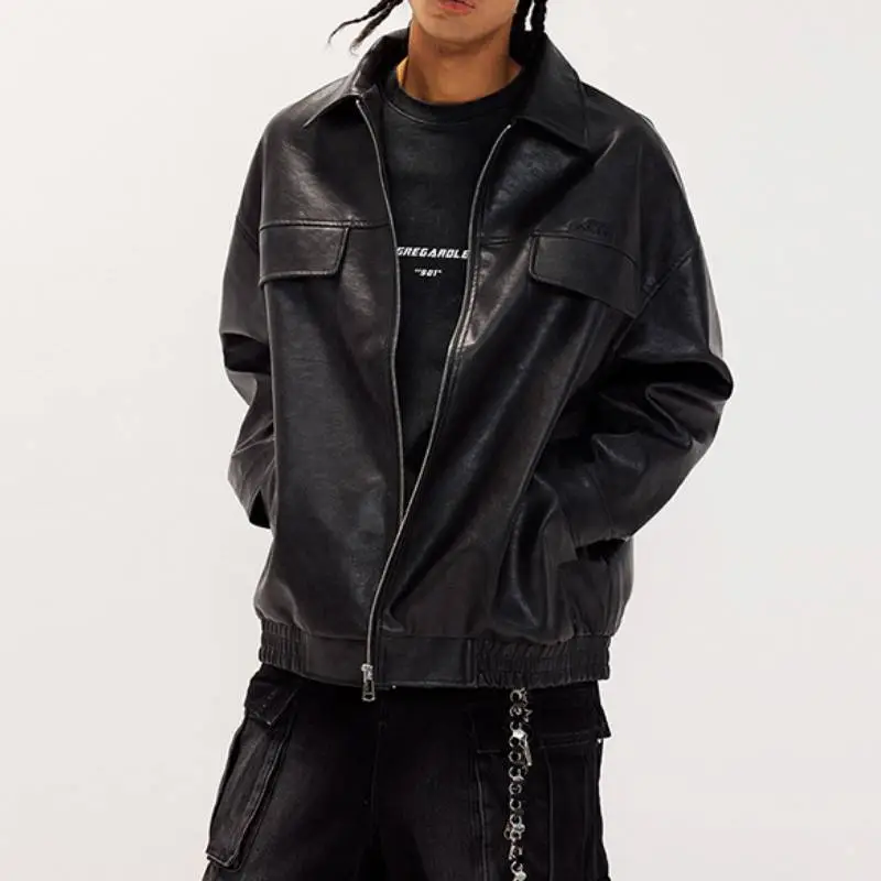 Retro Fashion Leather Jacket-1