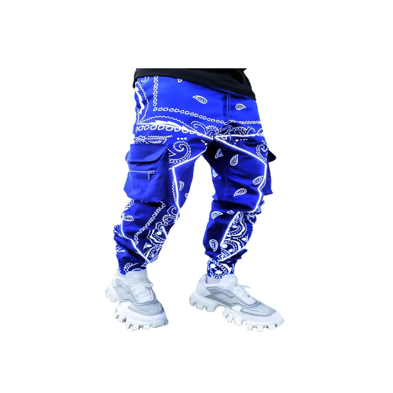 Sporty Loose Cotton Blended Fabric Casual Pants-7