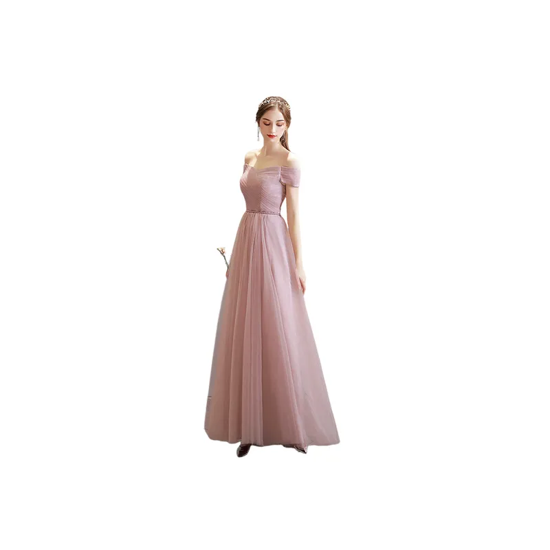 Elegant Plain Polyester Dress Women-8