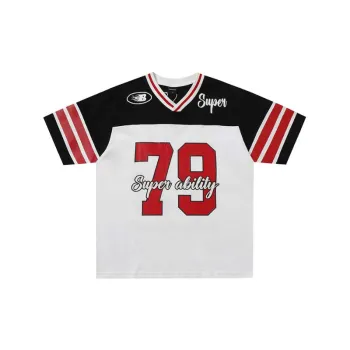 Retro Fashion Cotton Blended Fabric T-Shirt
