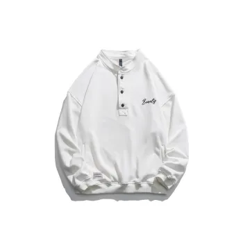 Solid Color Embroidered Letter Fleece lined Sweatshirt