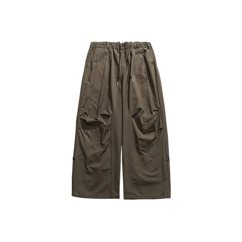 Retro Loose Drawstring Pocket Casual Pants-4