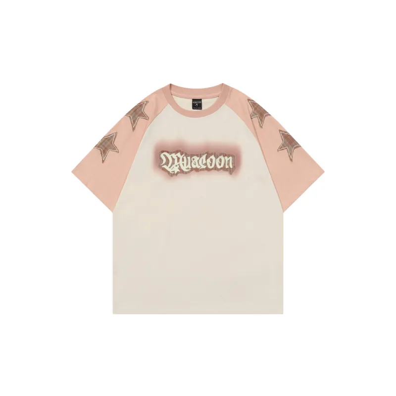 Trendy Embroidered Contrast Raglan T Shirt-4