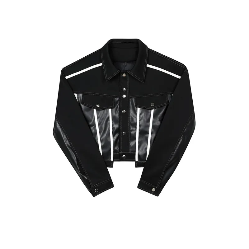 Loose Contrast Color Short Jacket-0