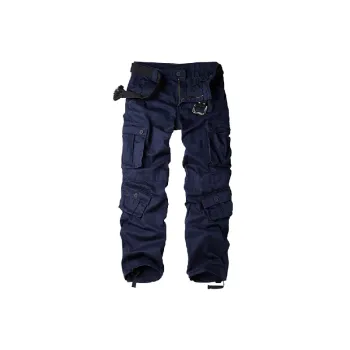 Plain Loose Cotton Cargo Pants Unisex