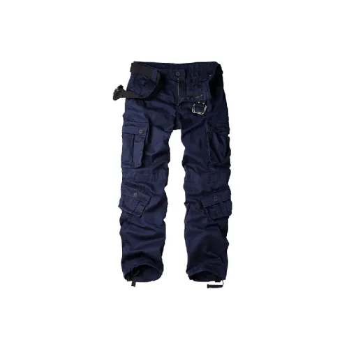 Plain Loose Cotton Cargo Pants Unisex