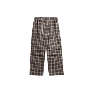 Plaid Parachute Wide Leg Pants