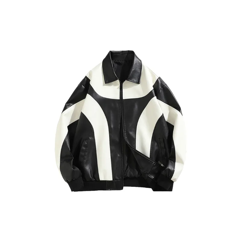 Fashionable Loose Sheepskin Leather Jacket