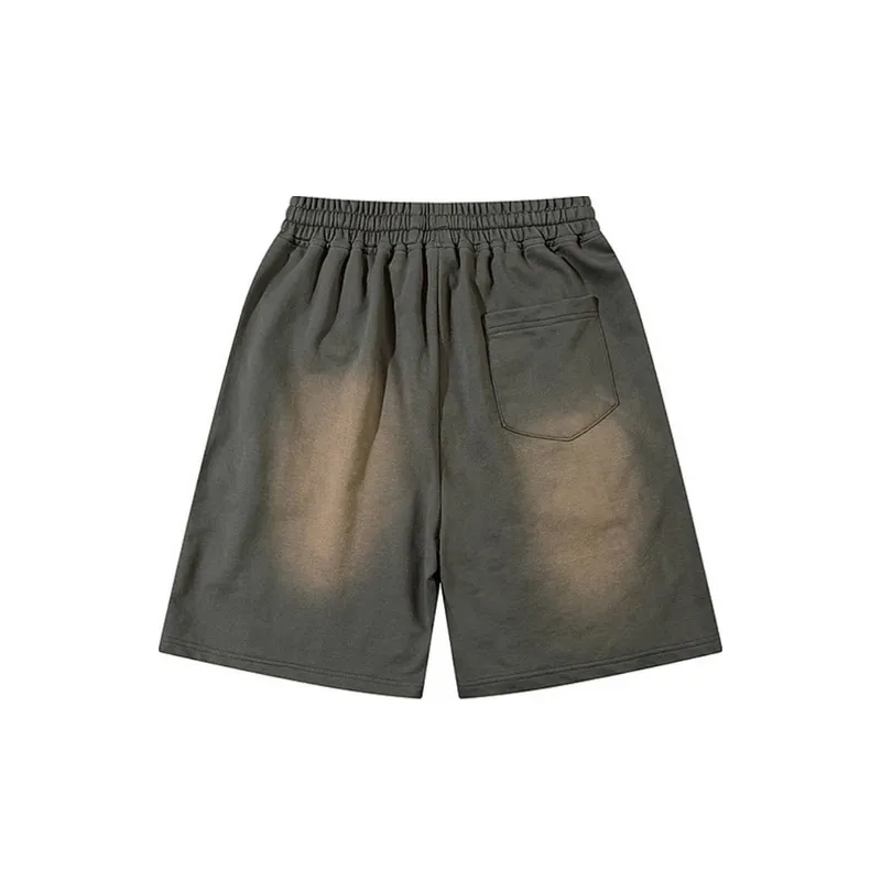 Retro Washed Casual Loose Straight Sports Shorts-1