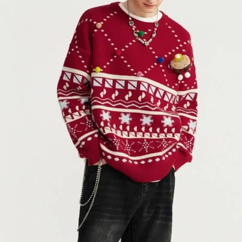 Casual Loose Acrylic Fibres Sweater-4