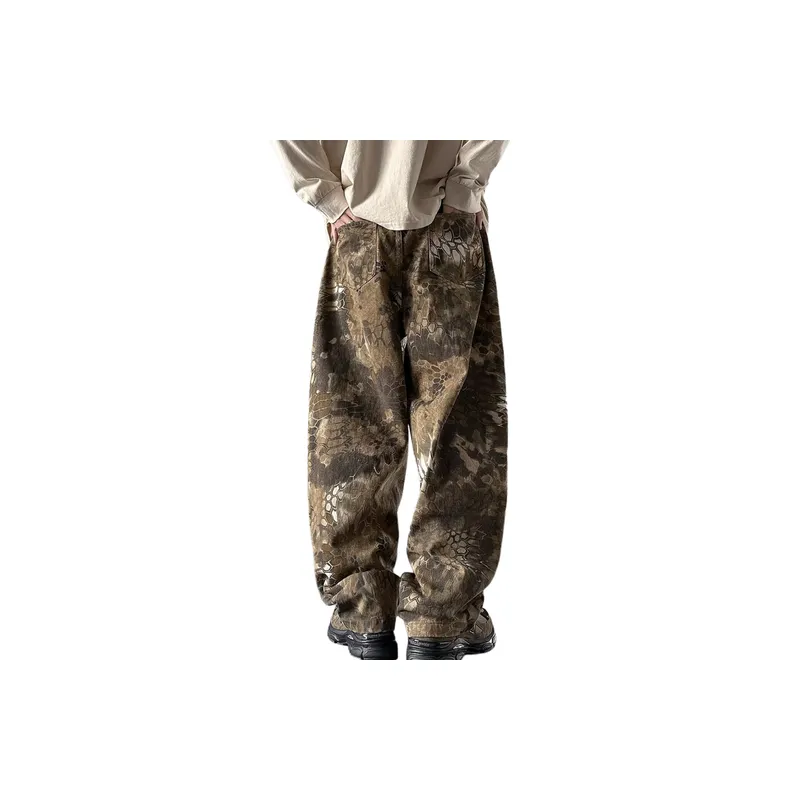 Retro Washed Camouflage Jeans-1