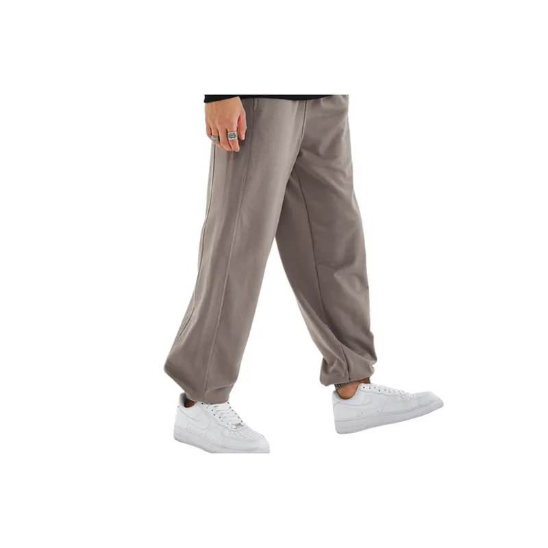 'Casual Basic Straight Loose Loose Mouth Drawstring Leg Side Zipper Sweatpants '-7