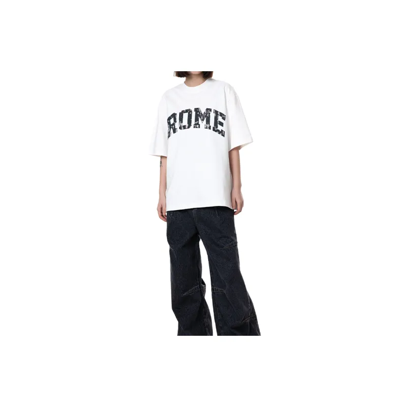 Street Loose Cotton Blended Fabric T Shirt-2