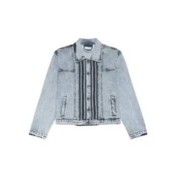 Irregular Striped Flared Jeans