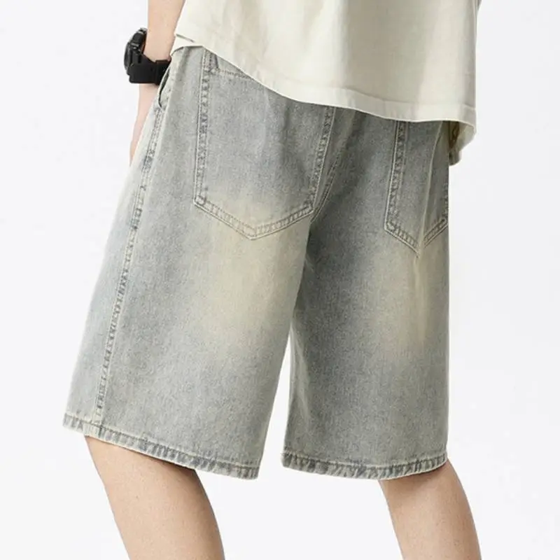 Loose Simple Baggy Denim Shorts Unisex-5
