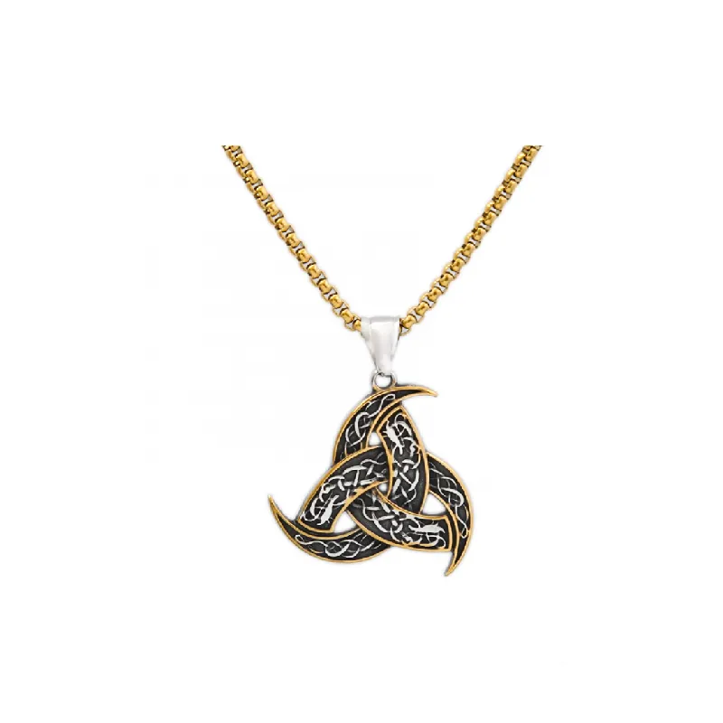 New Viking Sun Totem Triangle Titanium Steel Necklace