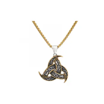 New Viking Sun Totem Triangle Titanium Steel Necklace