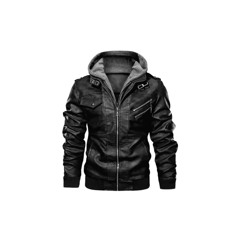 Retro Fashionable PU Leather Jacket-0